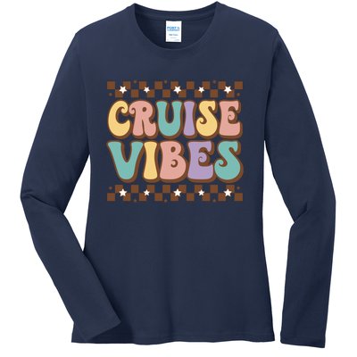 Cool Cruise Vibes Summer Vacation Ladies Long Sleeve Shirt