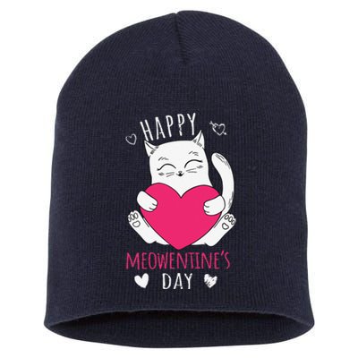 Cute Cat Valentines Day Outfit For Funny Or Kitty Short Acrylic Beanie