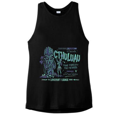 Cthuluau Color Variation Kthulhu Retro Tiki Bar Hawaiian Ladies PosiCharge Tri-Blend Wicking Tank