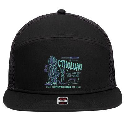 Cthuluau Color Variation Kthulhu Retro Tiki Bar Hawaiian 7 Panel Mesh Trucker Snapback Hat