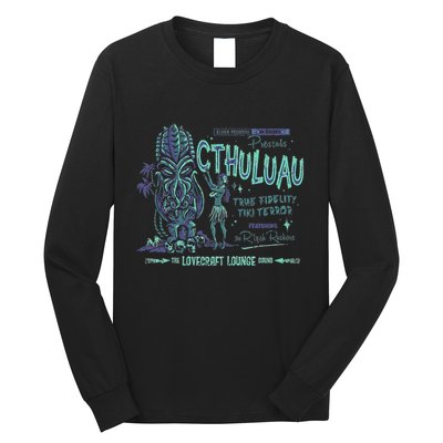 Cthuluau Color Variation Kthulhu Retro Tiki Bar Hawaiian Long Sleeve Shirt