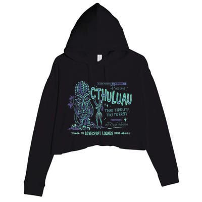 Cthuluau Color Variation Kthulhu Retro Tiki Bar Hawaiian Crop Fleece Hoodie
