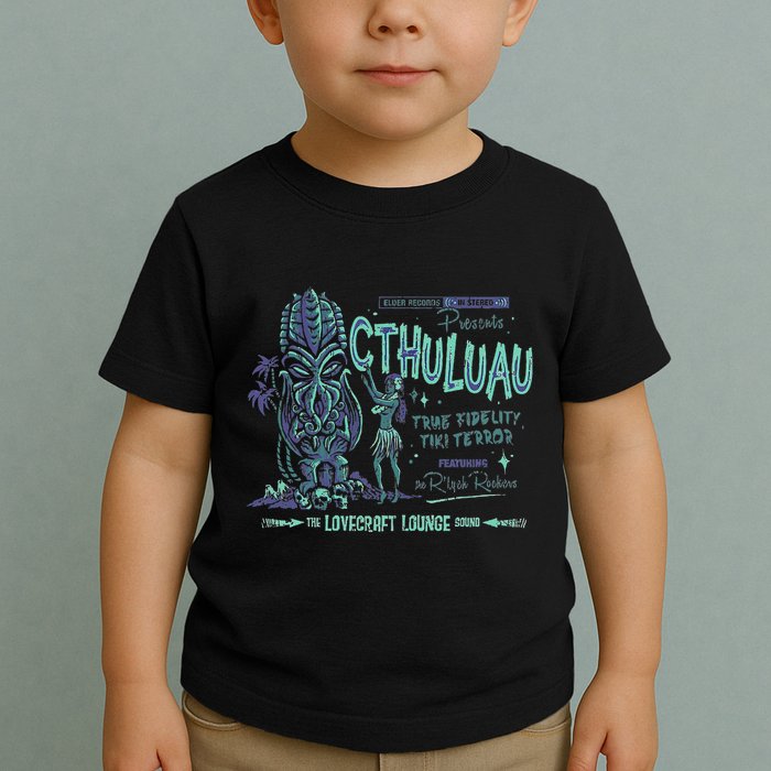 Cthuluau Color Variation Kthulhu Retro Tiki Bar Hawaiian Toddler T-Shirt