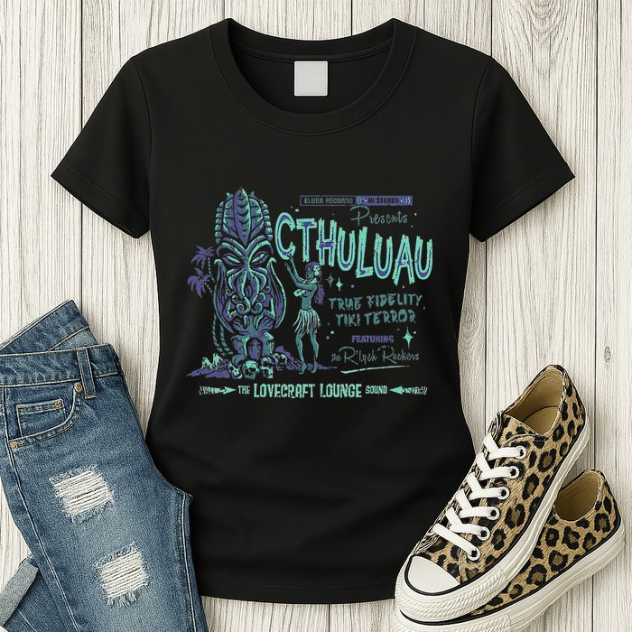 Cthuluau Color Variation Kthulhu Retro Tiki Bar Hawaiian Womens T-Shirt