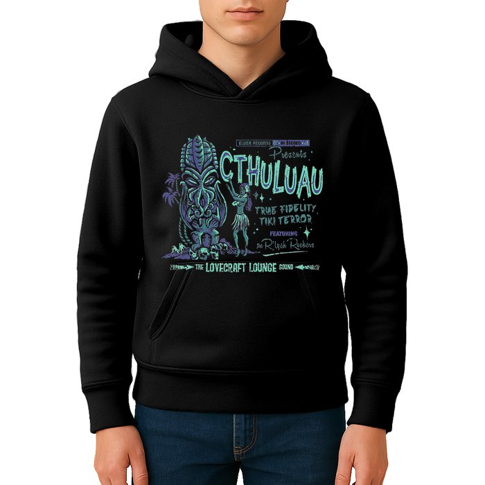 Cthuluau Color Variation Kthulhu Retro Tiki Bar Hawaiian Kids Hoodie