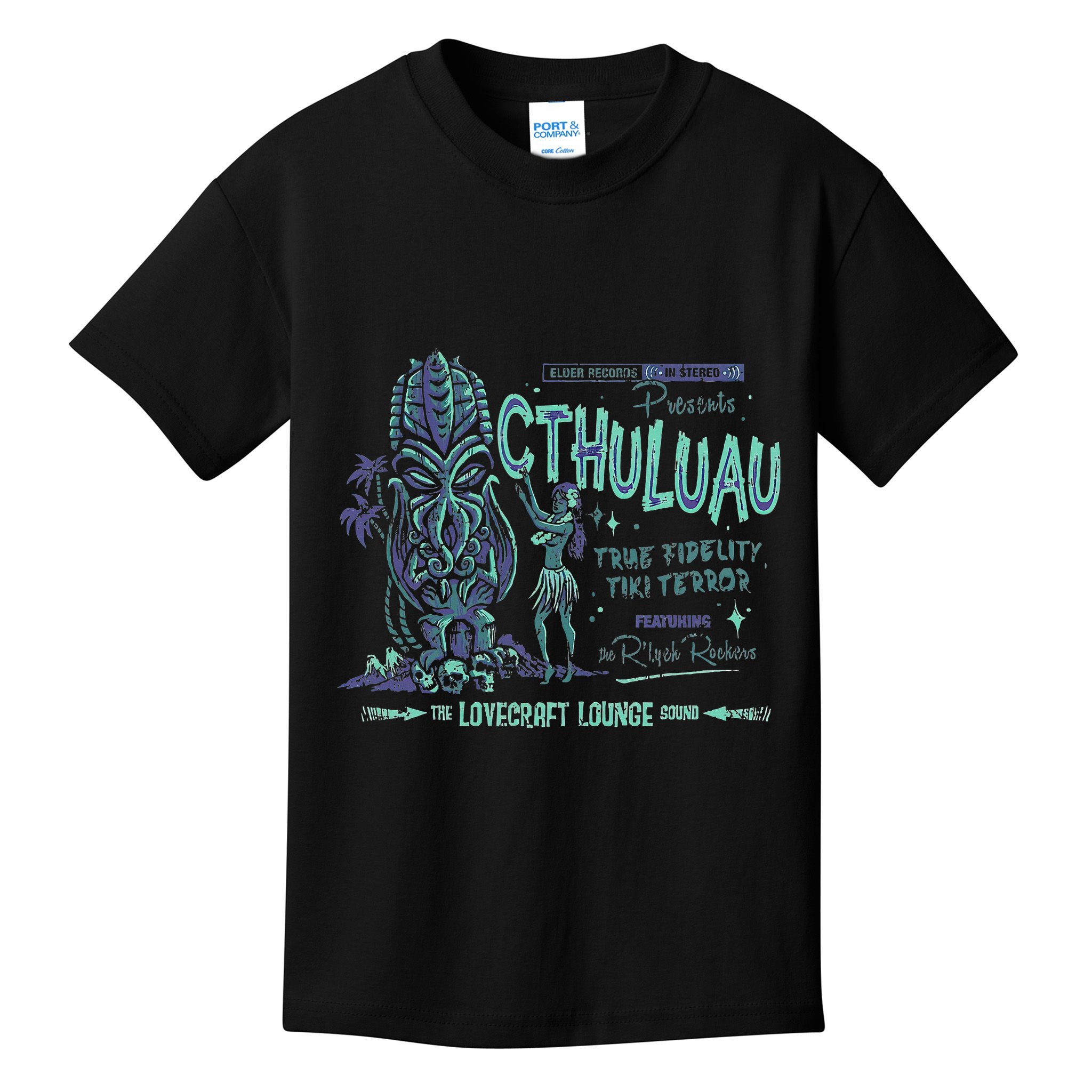 Cthuluau Color Variation Kthulhu Retro Tiki Bar Hawaiian Kids T-Shirt
