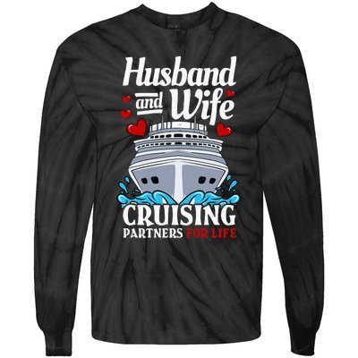 Cruising Cruise Vacation Husband Wife Couple Tie-Dye Long Sleeve Shirt