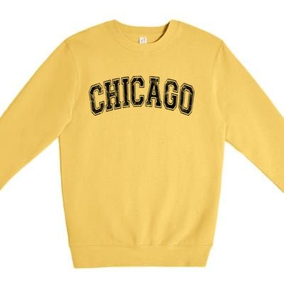 Chicago Classic Vintage I Illinois State Gift Cool Gift Premium Crewneck Sweatshirt