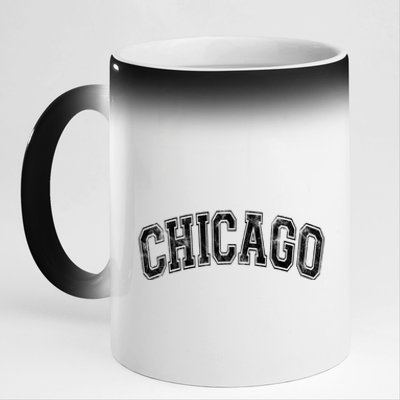 Chicago Classic Vintage I Illinois State Gift Cool Gift 11oz Black Color Changing Mug