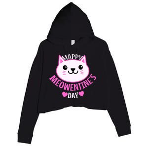 Cute Cat Valentines Day For Girl Kitty Quote Crop Fleece Hoodie