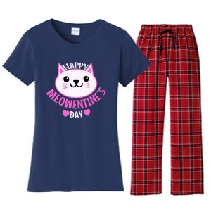 Cute Cat Valentines Day For Girl Kitty Quote Women's Flannel Pajama Set