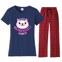 Cute Cat Valentines Day For Girl Kitty Quote Women's Flannel Pajama Set