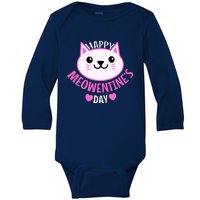 Cute Cat Valentines Day For Girl Kitty Quote Baby Long Sleeve Bodysuit