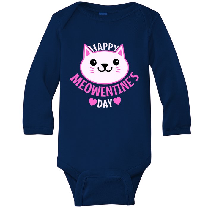 Cute Cat Valentines Day For Girl Kitty Quote Baby Long Sleeve Bodysuit