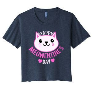 Cute Cat Valentines Day For Girl Kitty Quote Women's Crop Top Tee