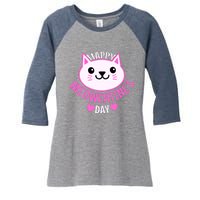 Cute Cat Valentines Day For Girl Kitty Quote Women's Tri-Blend 3/4-Sleeve Raglan Shirt