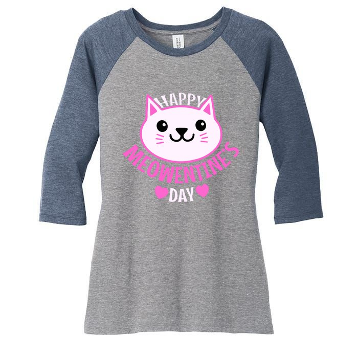 Cute Cat Valentines Day For Girl Kitty Quote Women's Tri-Blend 3/4-Sleeve Raglan Shirt