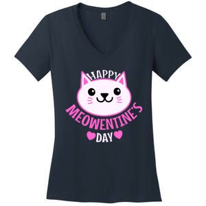 Cute Cat Valentines Day For Girl Kitty Quote Women's V-Neck T-Shirt