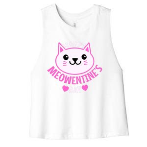 Cute Cat Valentines Day For Girl Kitty Quote Women's Racerback Cropped Tank