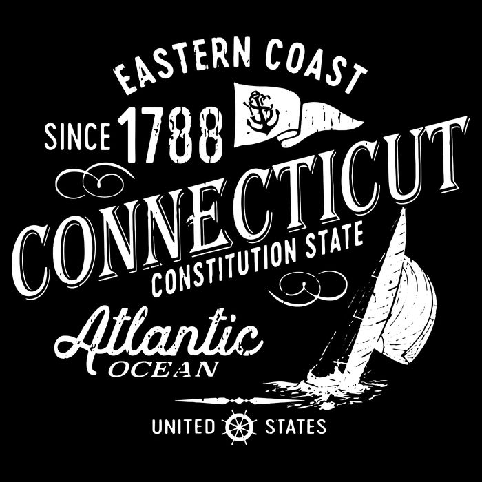Connecticut Ct Vintage Nautical Sailing Design Cooling Performance Crew T-Shirt