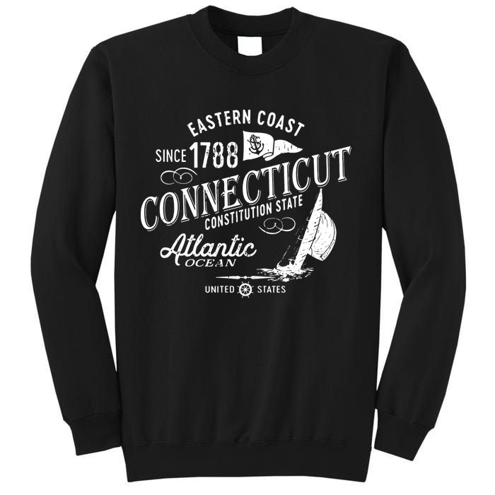 Connecticut Ct Vintage Nautical Sailing Design Sweatshirt