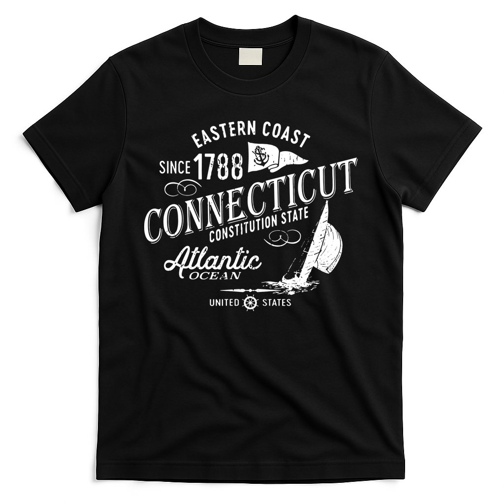 Connecticut Ct Vintage Nautical Sailing Design T-Shirt