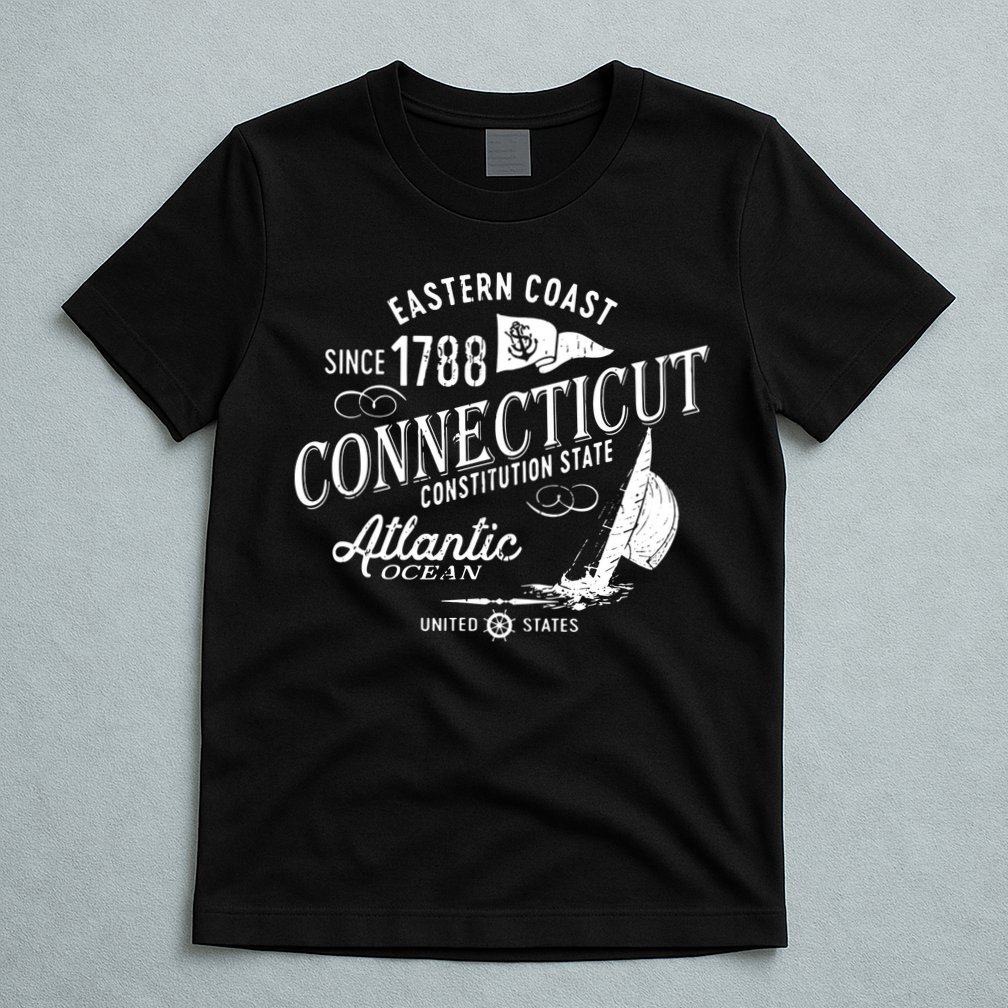 Connecticut Ct Vintage Nautical Sailing Design T-Shirt