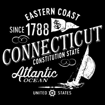 Connecticut Ct Vintage Nautical Sailing Design T-Shirt