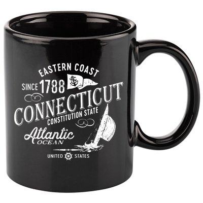Connecticut Ct Vintage Nautical Sailing Design 11oz C Handle Ceramic Mug