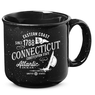 Connecticut Ct Vintage Nautical Sailing Design 15oz Campfire Ceramic Mug