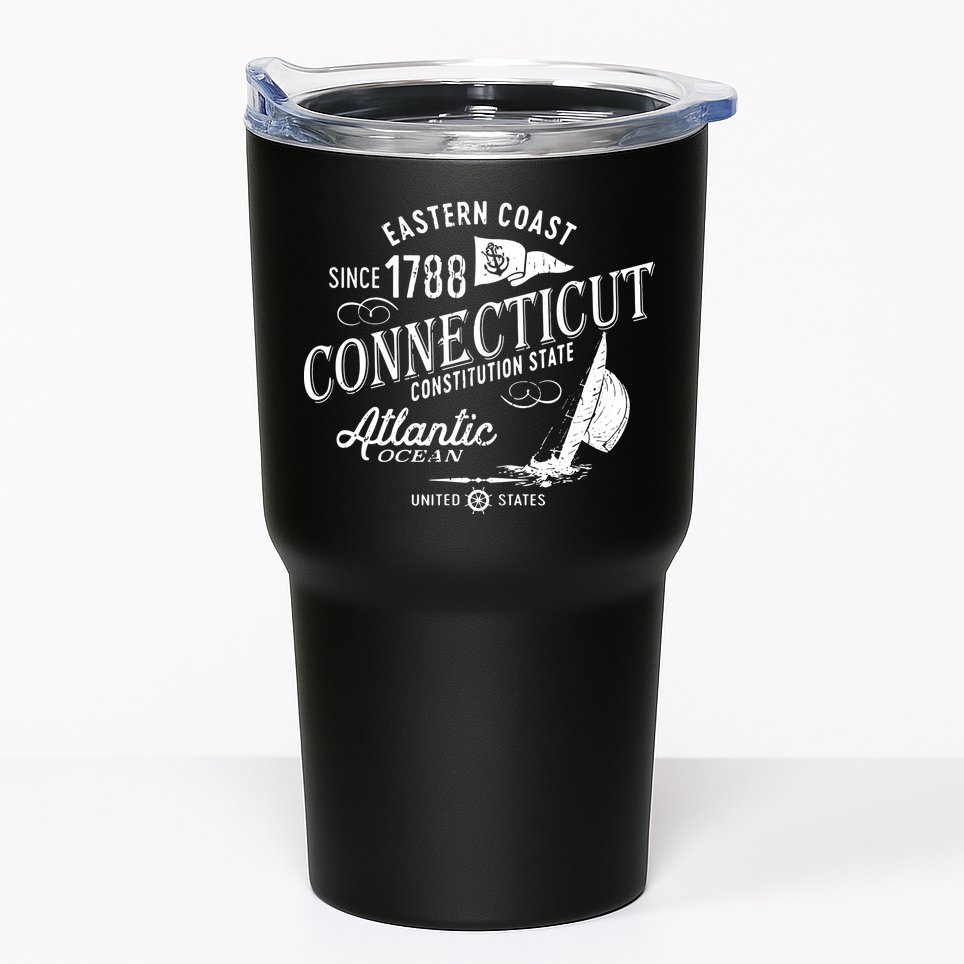 Connecticut Ct Vintage Nautical Sailing Design Tumbler