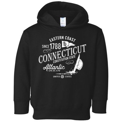 Connecticut Ct Vintage Nautical Sailing Design Toddler Hoodie