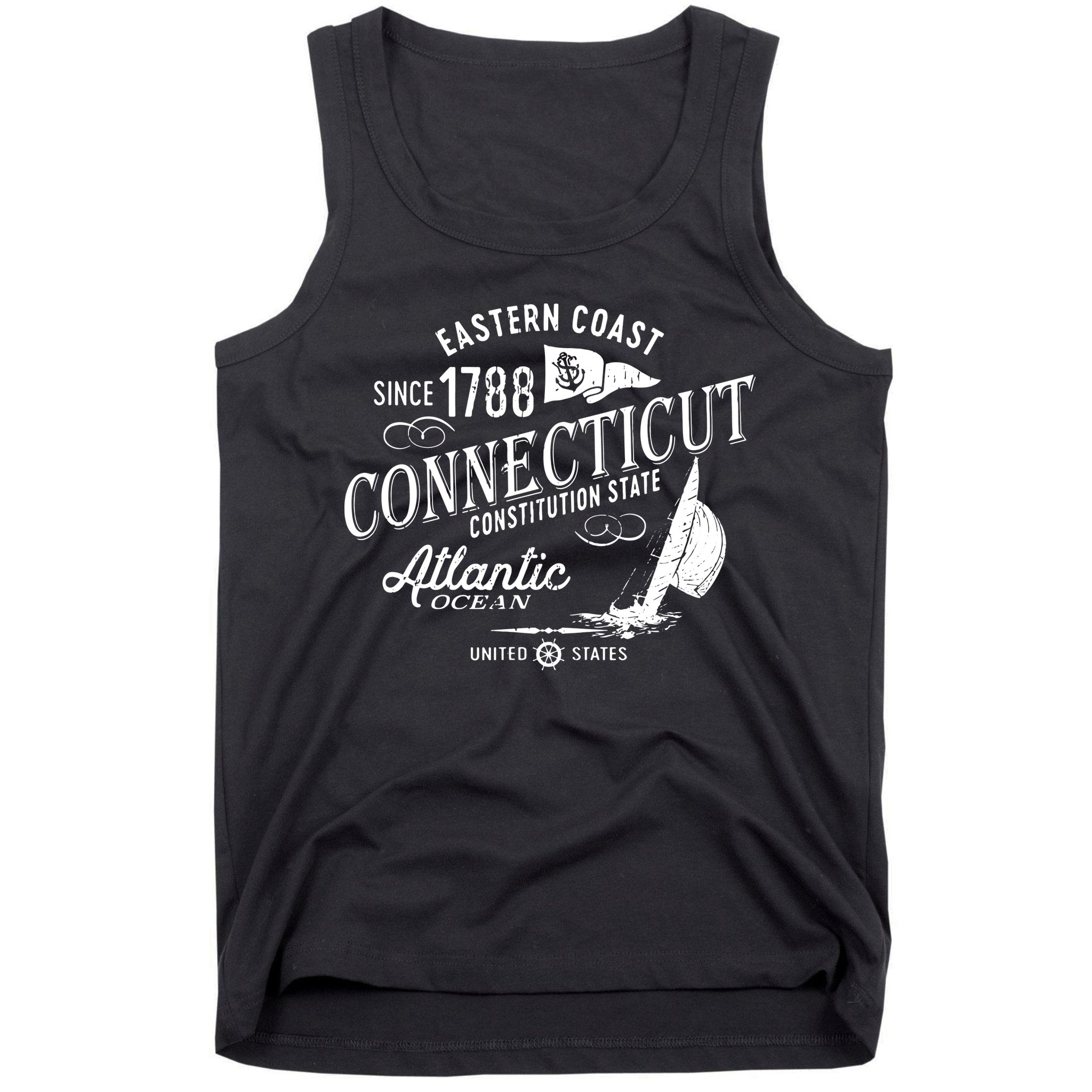 Connecticut Ct Vintage Nautical Sailing Design Tank Top
