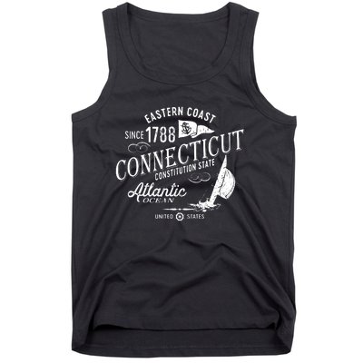 Connecticut Ct Vintage Nautical Sailing Design Tank Top