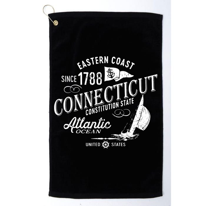 Connecticut Ct Vintage Nautical Sailing Design Golf Towel