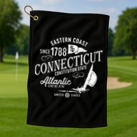 Connecticut Ct Vintage Nautical Sailing Design Golf Towel