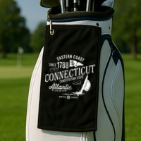 Connecticut Ct Vintage Nautical Sailing Design Golf Towel