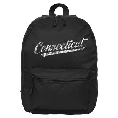 Connecticut Ct Vintage Sports Script 16 in Basic Backpack