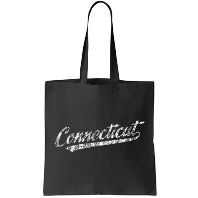 Connecticut Ct Vintage Sports Script Tote Bag