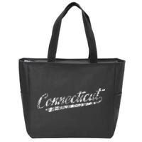 Connecticut Ct Vintage Sports Script Zip Tote Bag