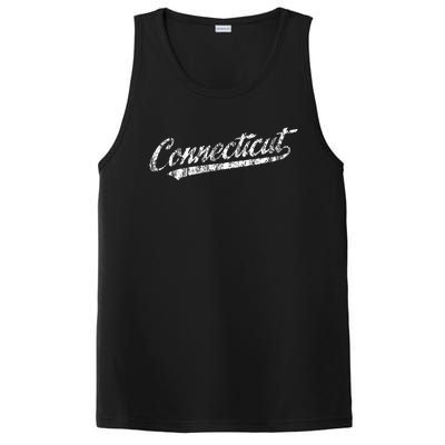 Connecticut Ct Vintage Sports Script Retro PosiCharge Competitor Tank