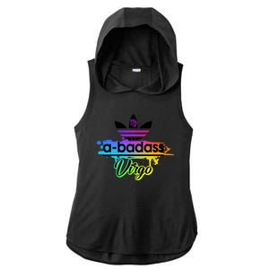 Cool Colorful Virgo Badass Zodiac Sign Ladies PosiCharge Tri-Blend Wicking Draft Hoodie Tank