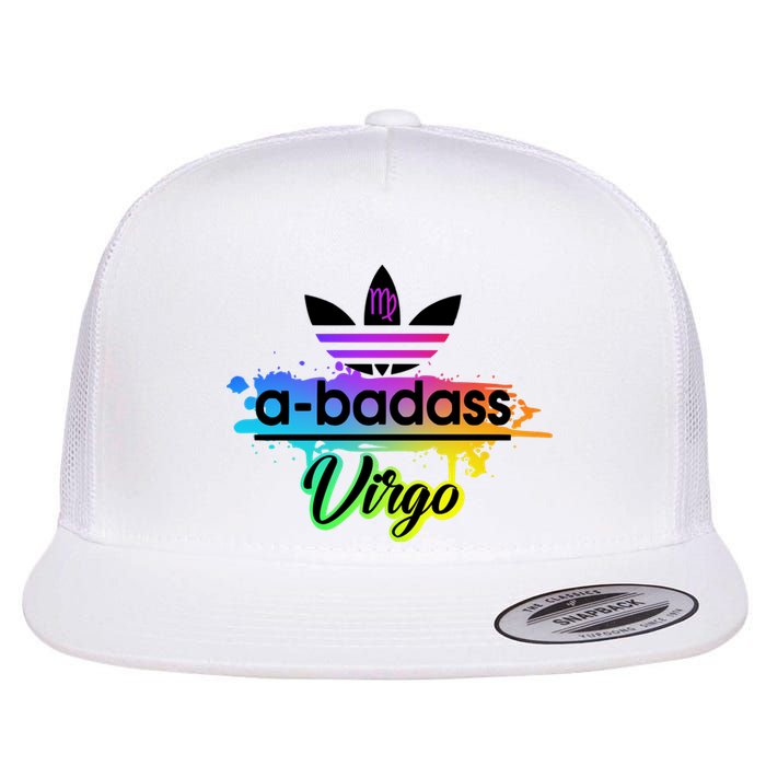 Cool Colorful Virgo Badass Zodiac Sign Flat Bill Trucker Hat