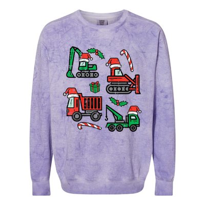 Christmas Construction Vehicles Truck Xmas Colorblast Crewneck Sweatshirt