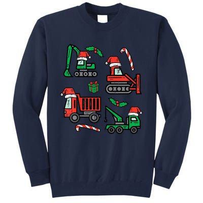 Christmas Construction Vehicles Truck Xmas Tall Sweatshirt