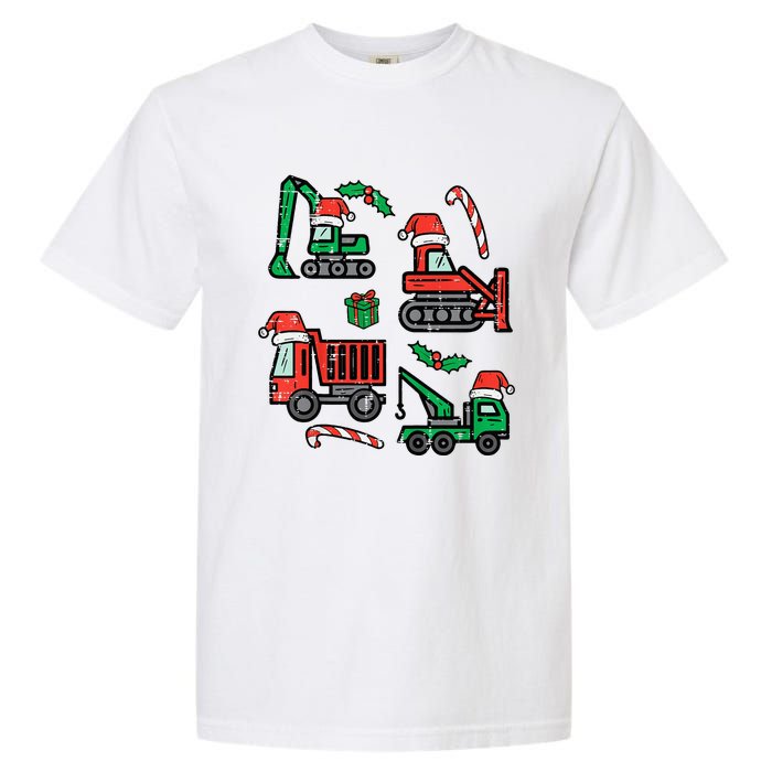 Christmas Construction Vehicles Truck Xmas Garment-Dyed Heavyweight T-Shirt