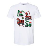 Christmas Construction Vehicles Truck Xmas Softstyle CVC T-Shirt