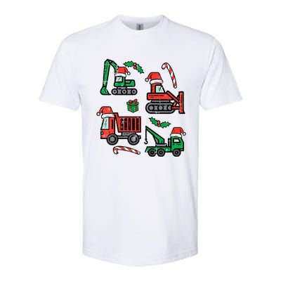 Christmas Construction Vehicles Truck Xmas Softstyle CVC T-Shirt