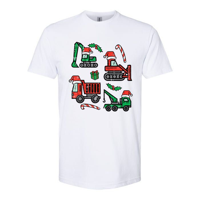 Christmas Construction Vehicles Truck Xmas Softstyle CVC T-Shirt