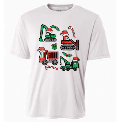 Christmas Construction Vehicles Truck Xmas Cooling Performance Crew T-Shirt